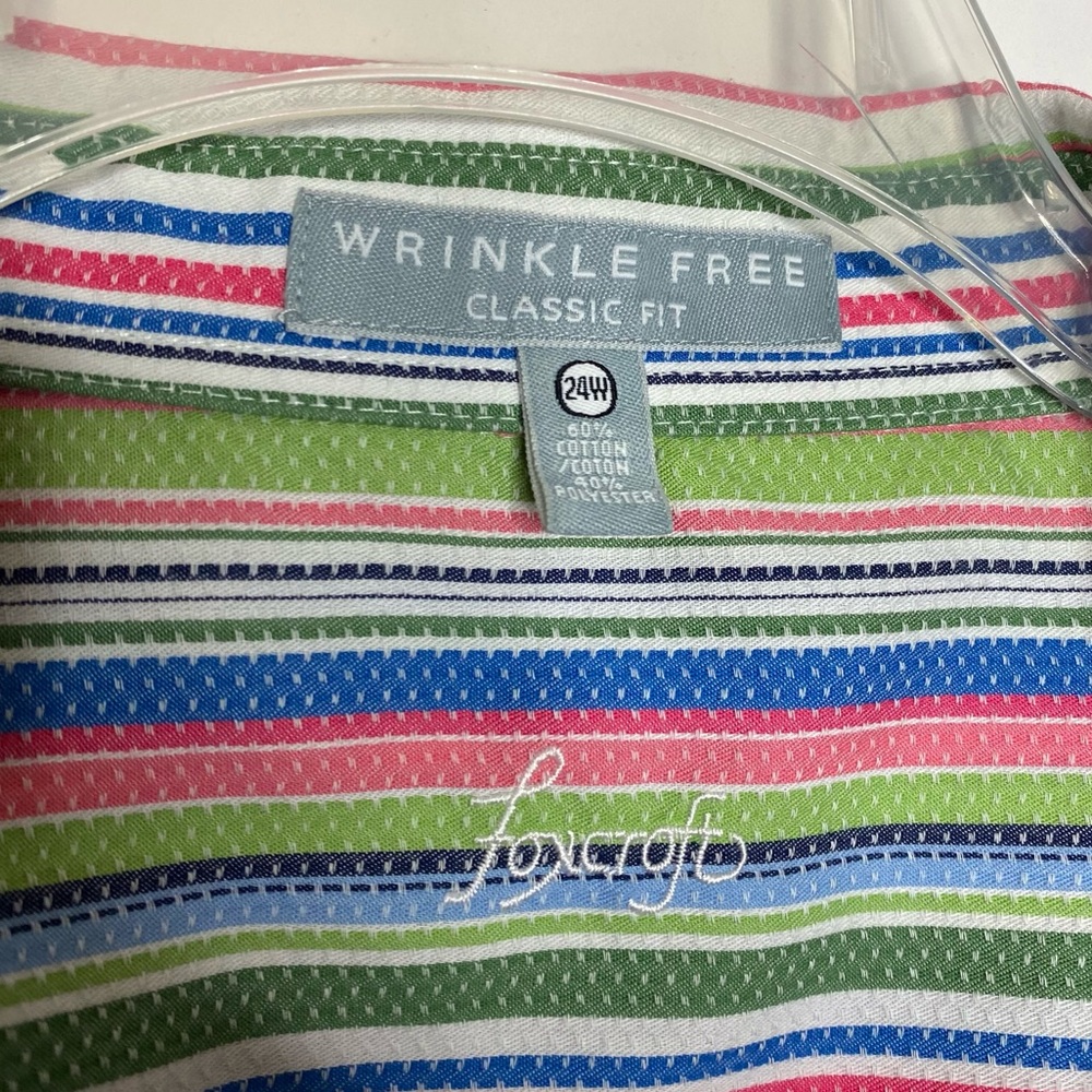 Foxcroft Multicolor Striped Button Down Shirt 24w… - image 4